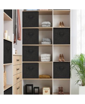 Foldable Fabric Cube Storage Bins with Handles - 6 Pack