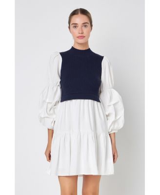 Women's Mixed Media Mini Dress