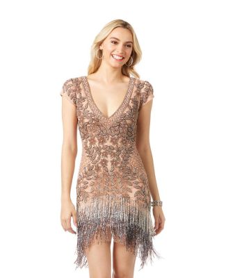 Macy's gold cocktail dresses on sale