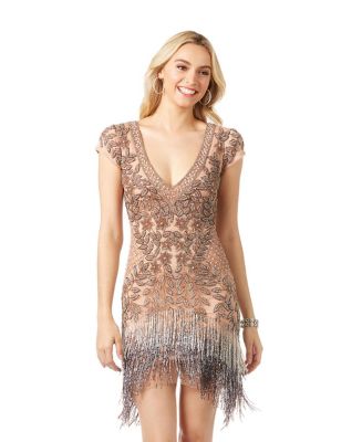 Lara Women's Beaded Fringe Short Cocktail Dress - Macy's