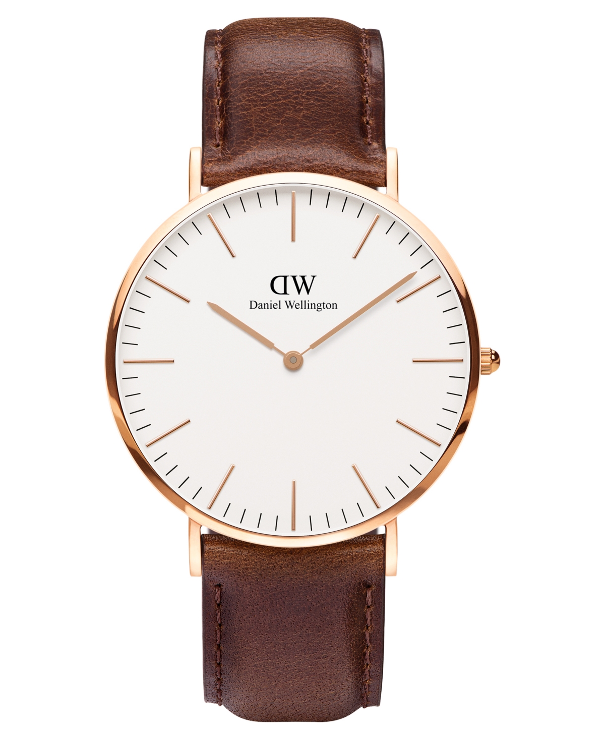 Shop Daniel Wellington Men's Classic Brown Leather Watch 40mm