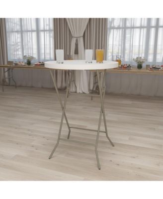 2.63-Foot Round Plastic Bar Height Folding Table