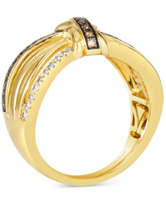 Chocolate Diamond & Nude Diamond Knot Ring (3/8 ct. t.w.) in 14k Gold