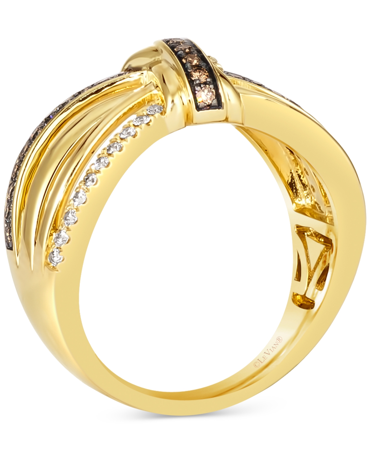 Le Vian Chocolate Diamond & Nude Diamond Knot Ring (3/8 ct. t.w.) in 14k Gold - 14K Honey Gold Ring