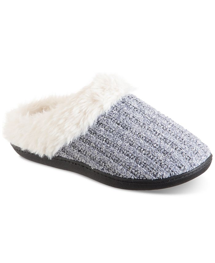 Isotoner Signature Women s Erin Knit Chenille Hoodback Slippers