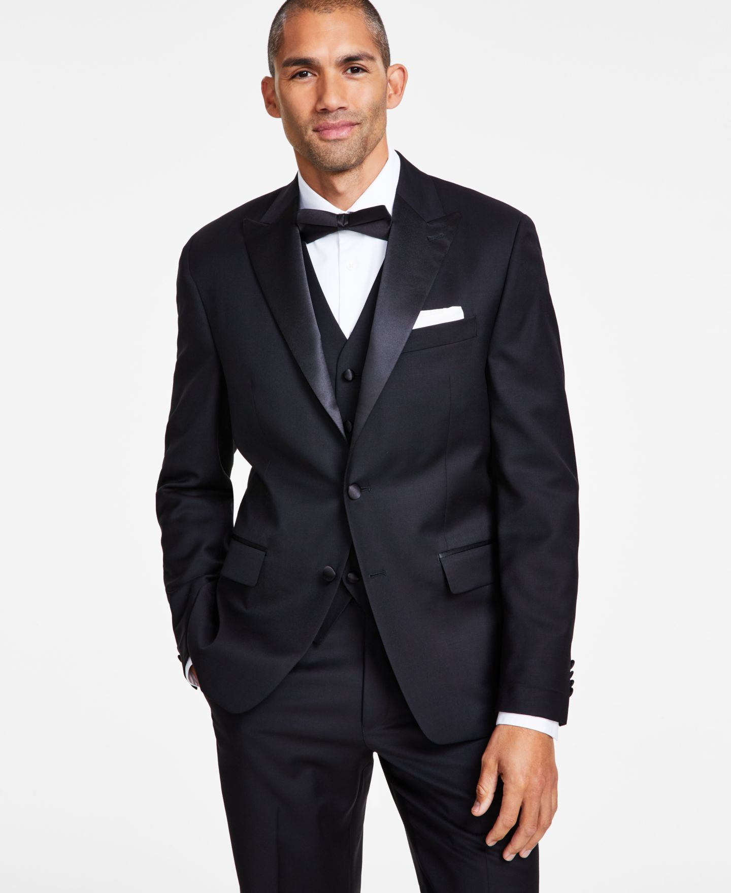 Мужской пиджак Michael Kors Classic-Fit Stretch Tuxedo, цвет: Чёрный — фото 1