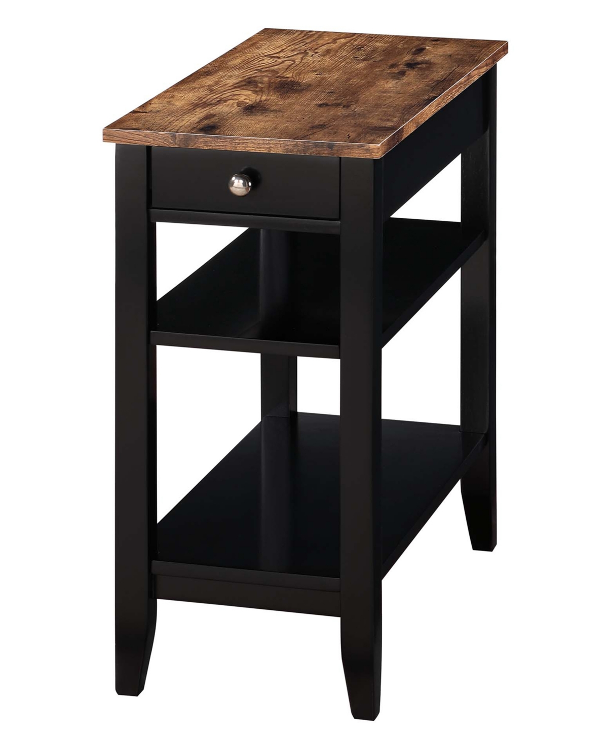 Convenience Concepts 23.5" Mdf Ah 1 Drawer Chairside End Table In Barnwood,black