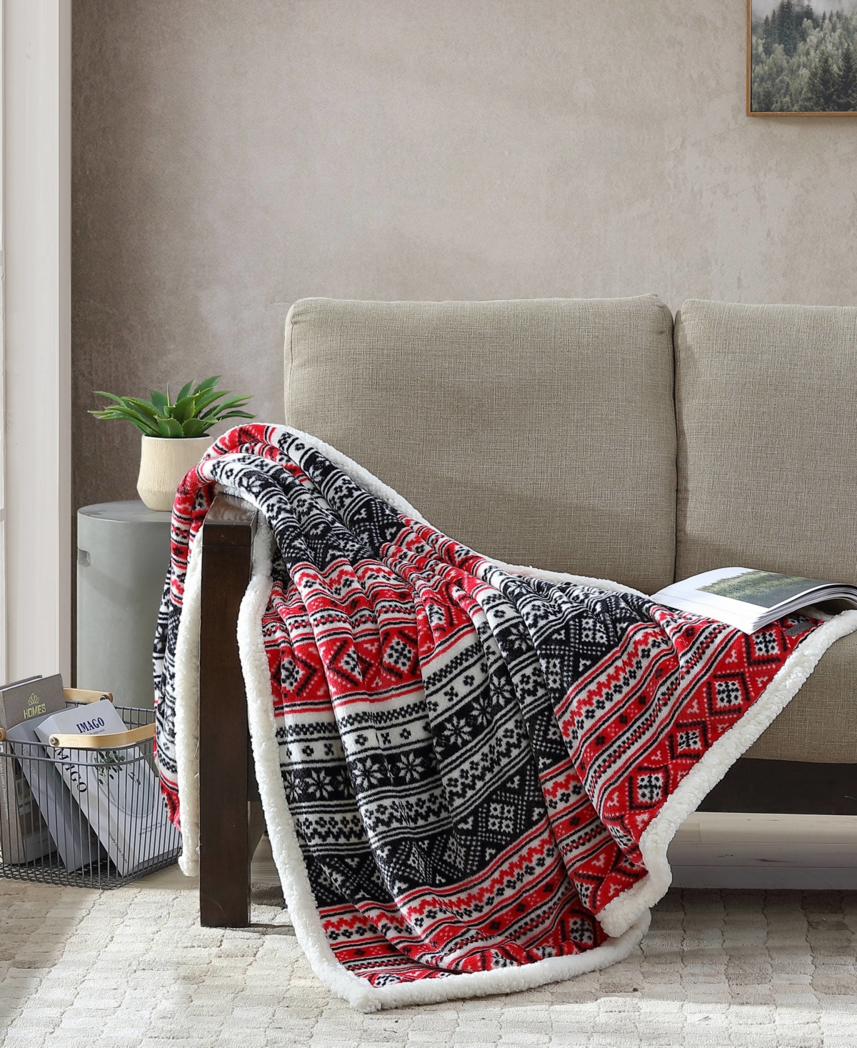 Eddie Bauer Ultra Soft Plush Fleece Reversible Throw Blanket, 60