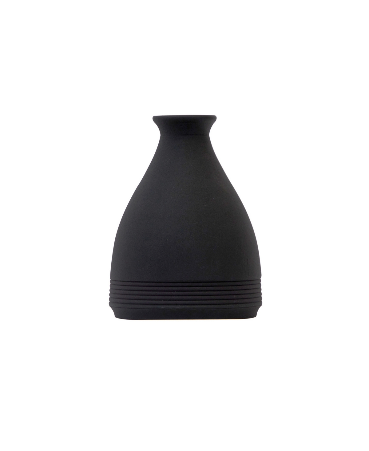 Nearly Natural 10" Cone Stone Vase Matte In Black