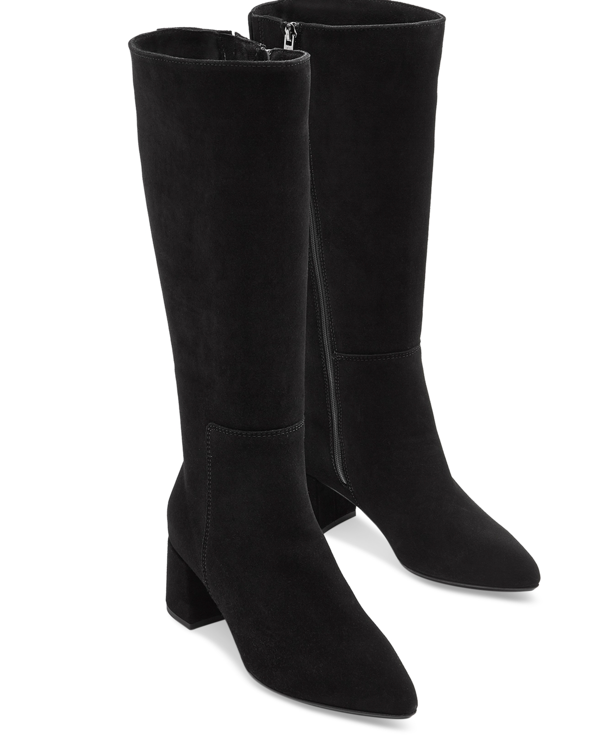 Macy's black suede boots top