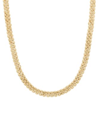 Macy's - Polished Bead Link Chain 18" Collar Necklace in 10k Gold