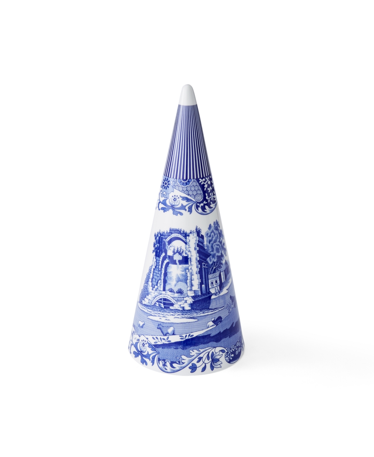 Spode Blue Italian Coned Shaped Topiary In Blue