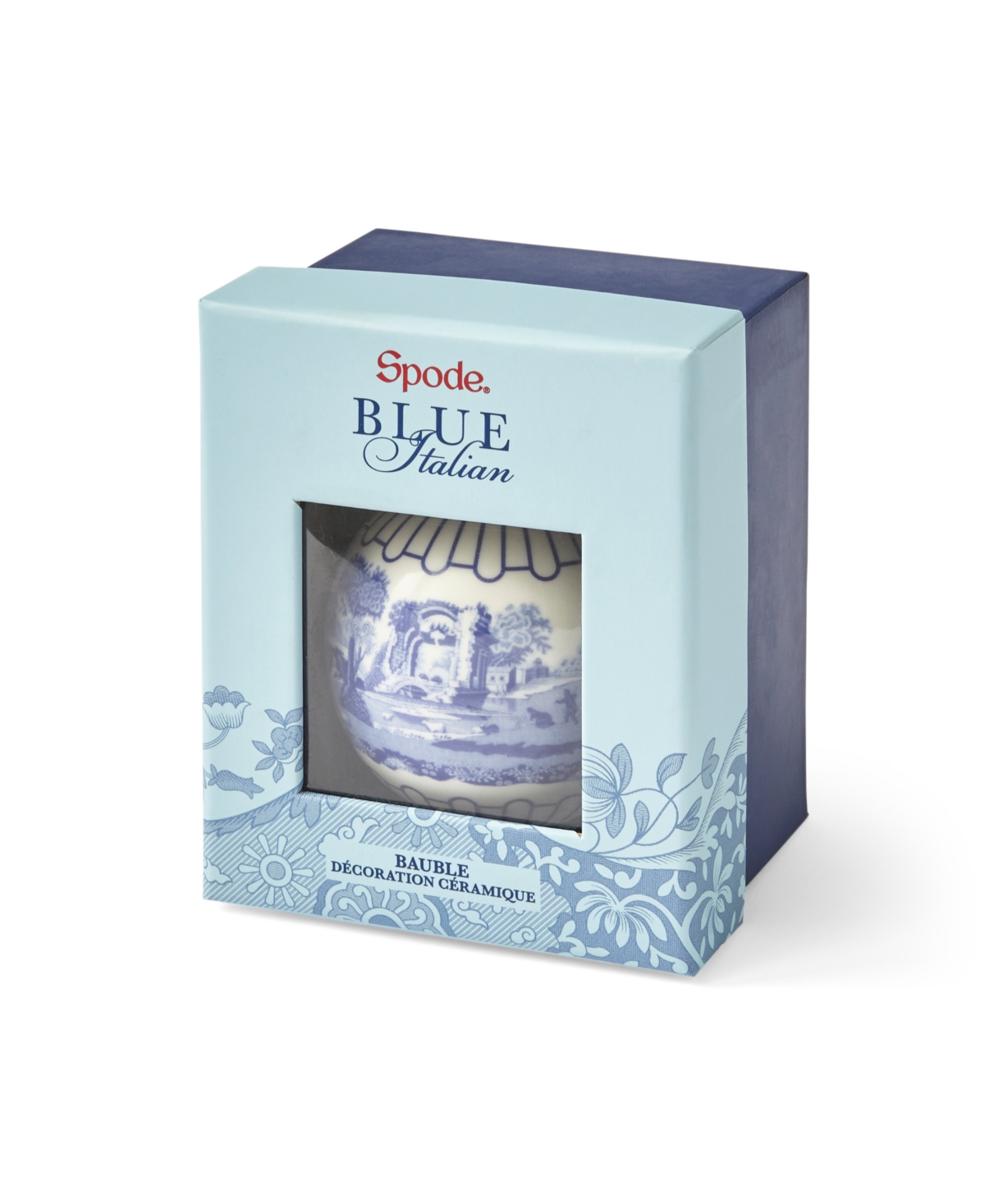 Spode Blue Italian Bauble Ornaments, Set of 3