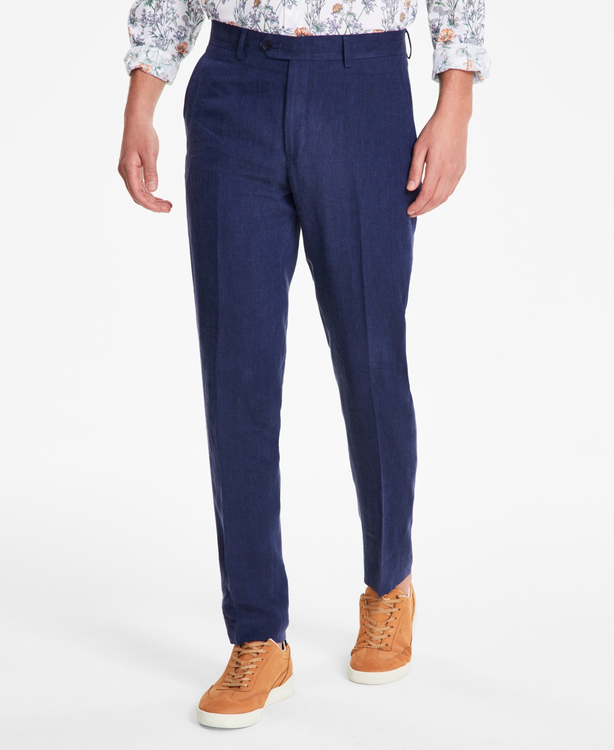 Shop Bar Iii Men's Slim-fit Linen Suit Pants, Created For Macy's In Navy
