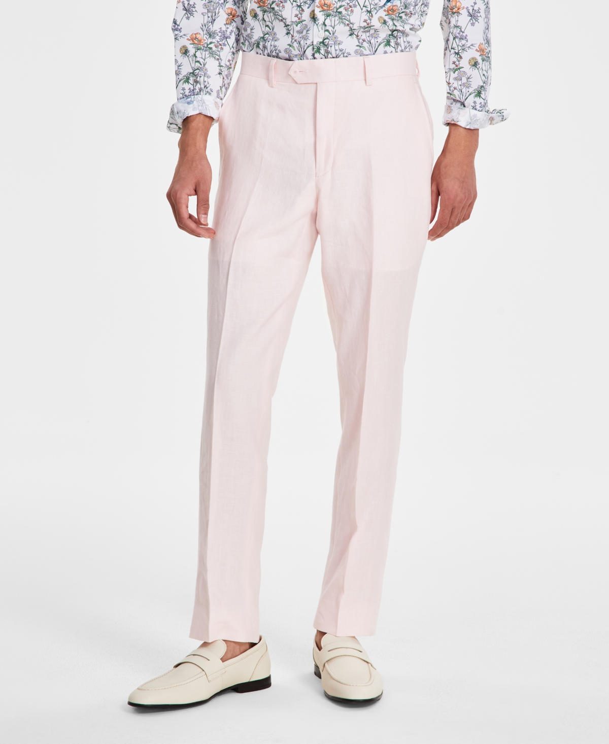 Men's Slim-Fit Linen Suit Pants, Created for Macy's - White