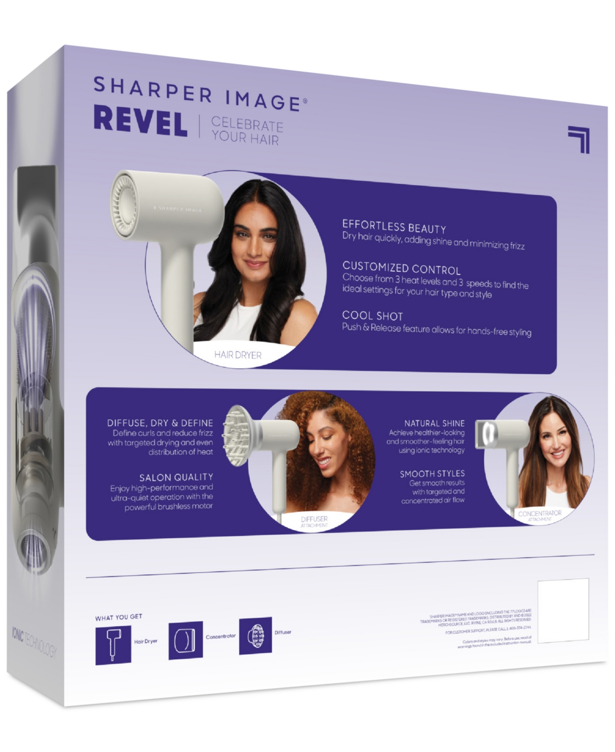 Shop Sharper Image Revel 3-speed Ionic Hair Dryer In Grey