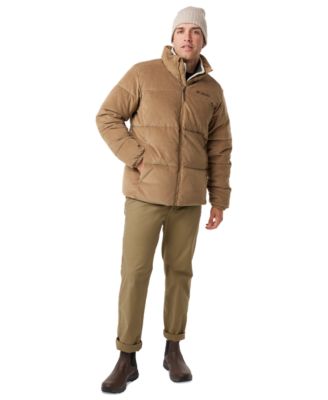 Shop Columbia Mens  Warm Winter Puffect Quilted Full Zip Corduroy Jacket In Flax