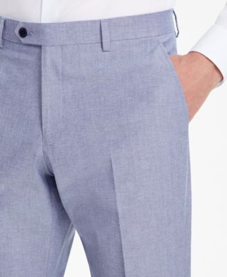Men's Modern-Fit TH Flex Stretch Chambray Suit Separate Pants