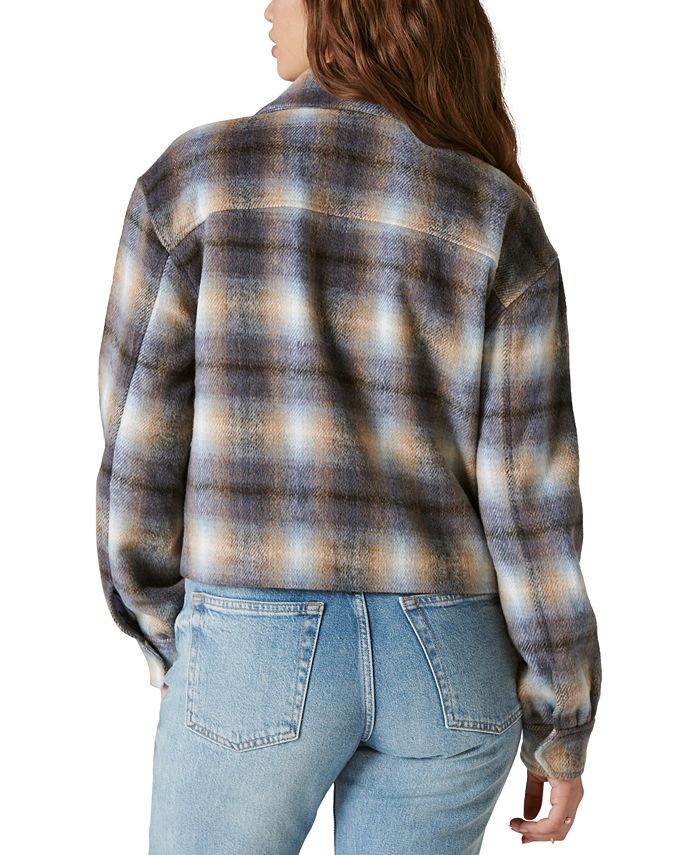 Lucky Brand Women's Cropped Plaid Shirt Jacket - Macy's