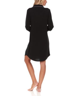 Women's Deborah Long Sleeve Notch Knit Sleepshirt Nightgown