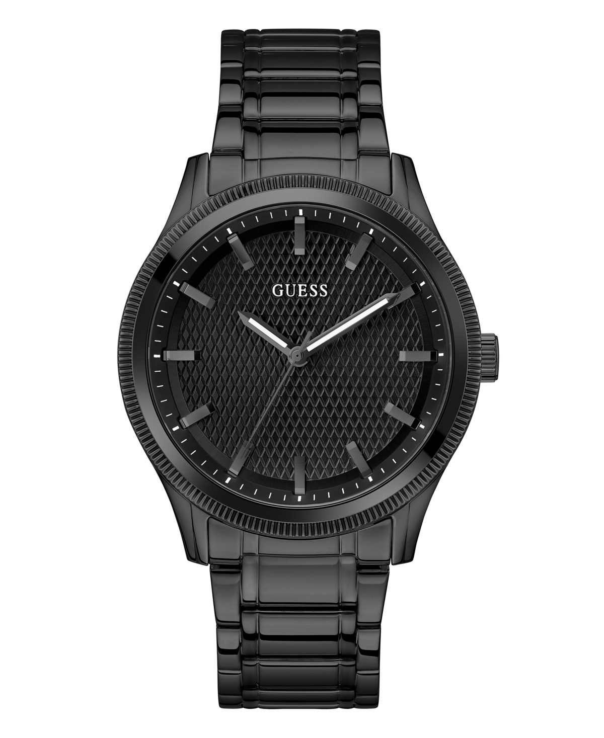 Guess Men's Analog Black Stainless Steel Watch 44mm