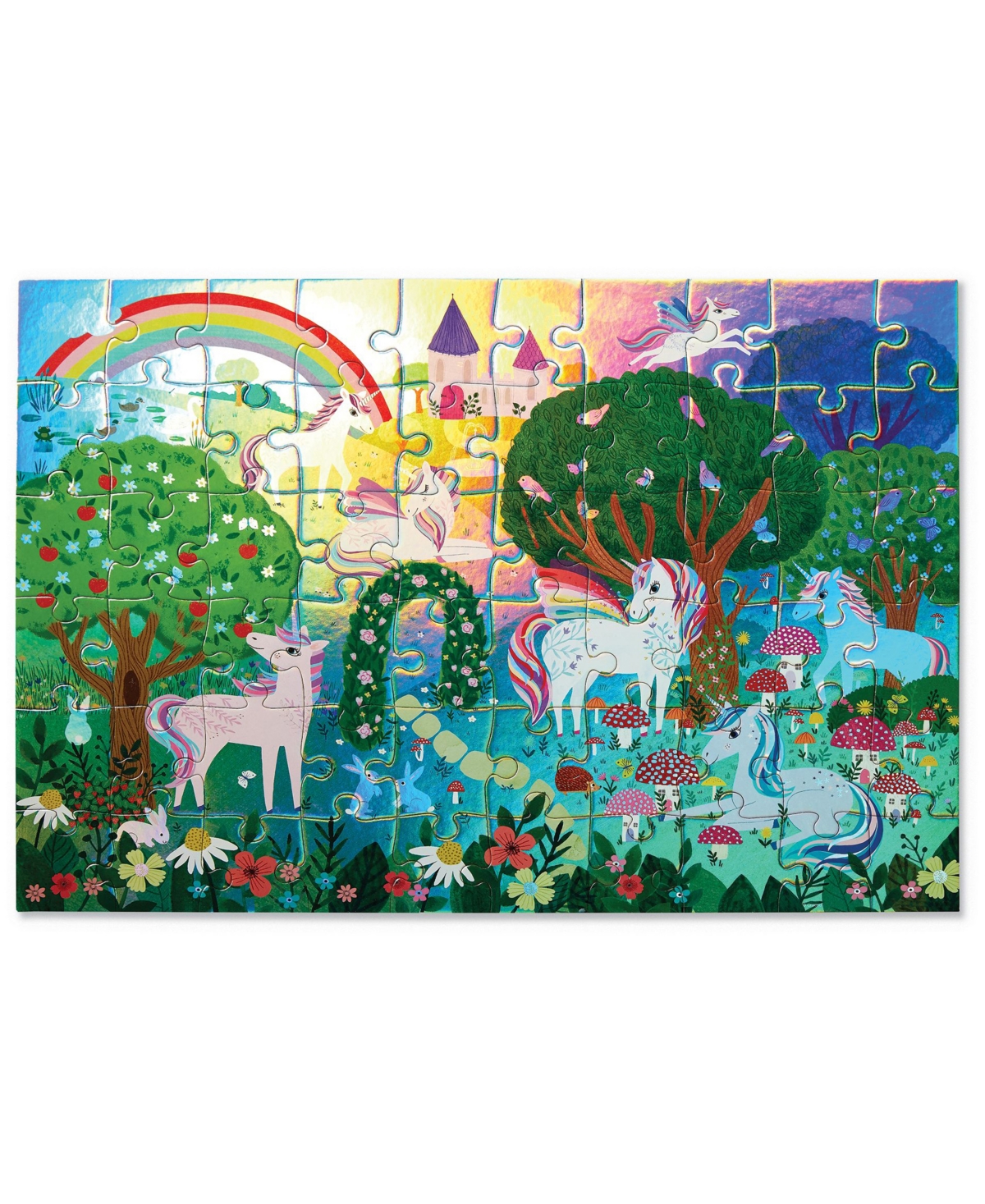 Crocodile Creek Sparkling Unicorn Holographic Foil Puzzle, 60 Pieces In No Color