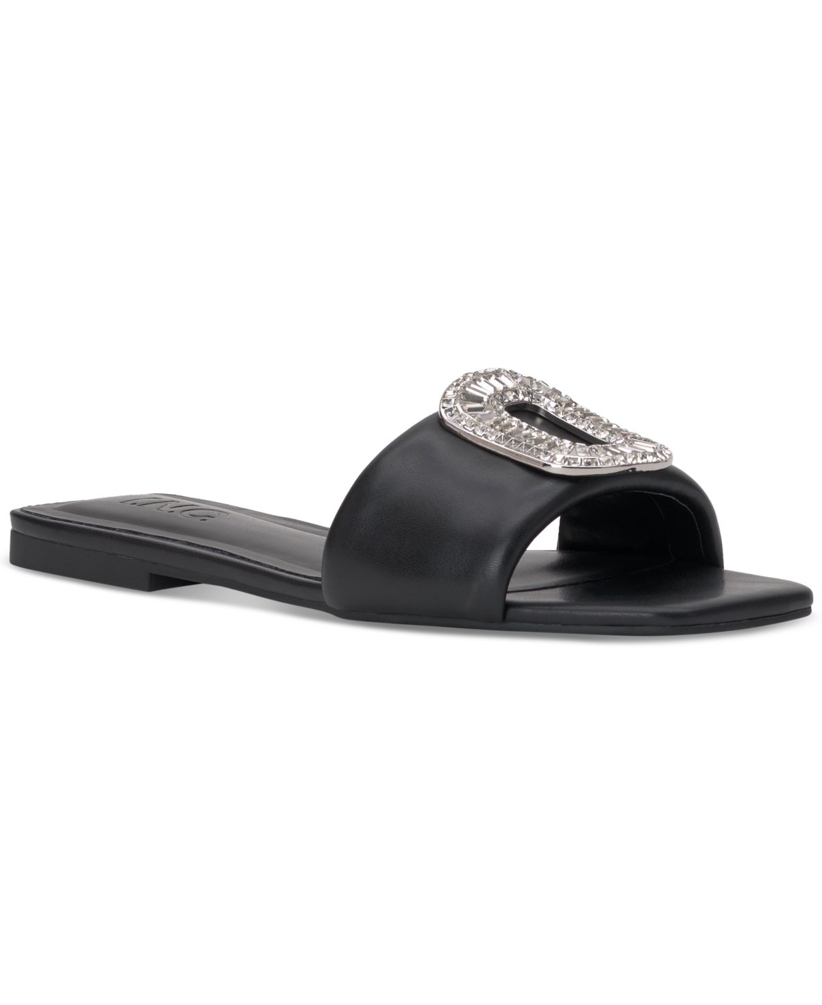 Inc International Concepts Women's Paden Flat Sandals, Created For Macy's In Black Smooth