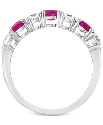 EFFY&reg; Blue & White Sapphire (1-1/10 ct. t.w.) Band in 14k White Gold. (Also available in Emerald and Ruby)