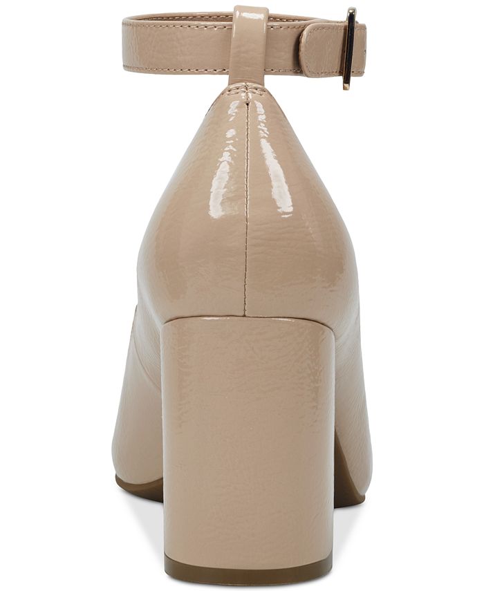 INC Womens Silver Memory Foam Ankle Strap Rhinestone Kivah Almond Toe Block Heel Buckle Dress Sandals Shoes M