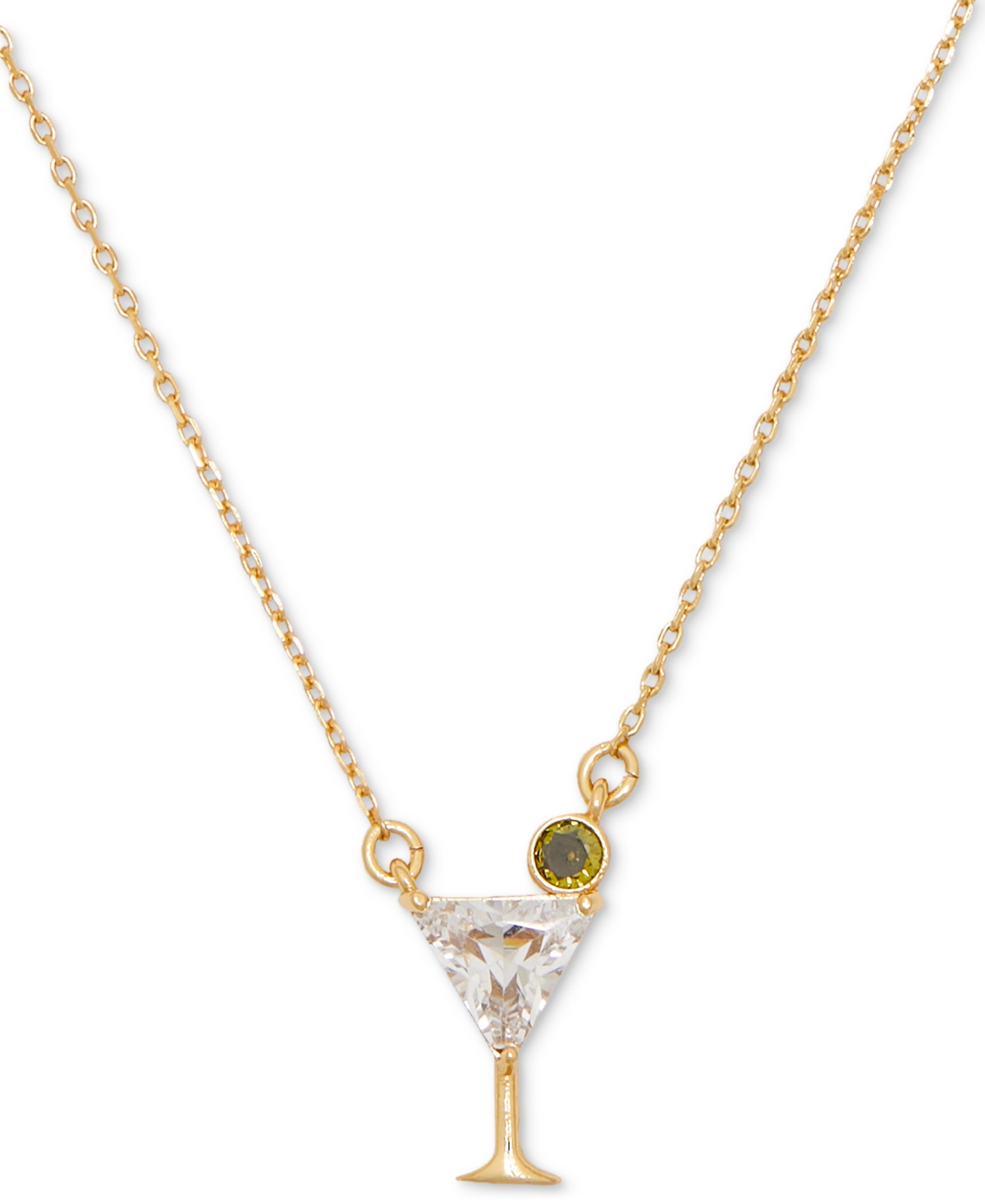 Kate Spade Gold-tone Shaken Or Stirred Mini Pendant Necklace, 16" + 3" Extender In Clear,gold