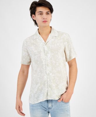 I.N.C. International Concepts - Men's Patrick Regular-Fit Botanical-Print Button-Down Camp Shirt