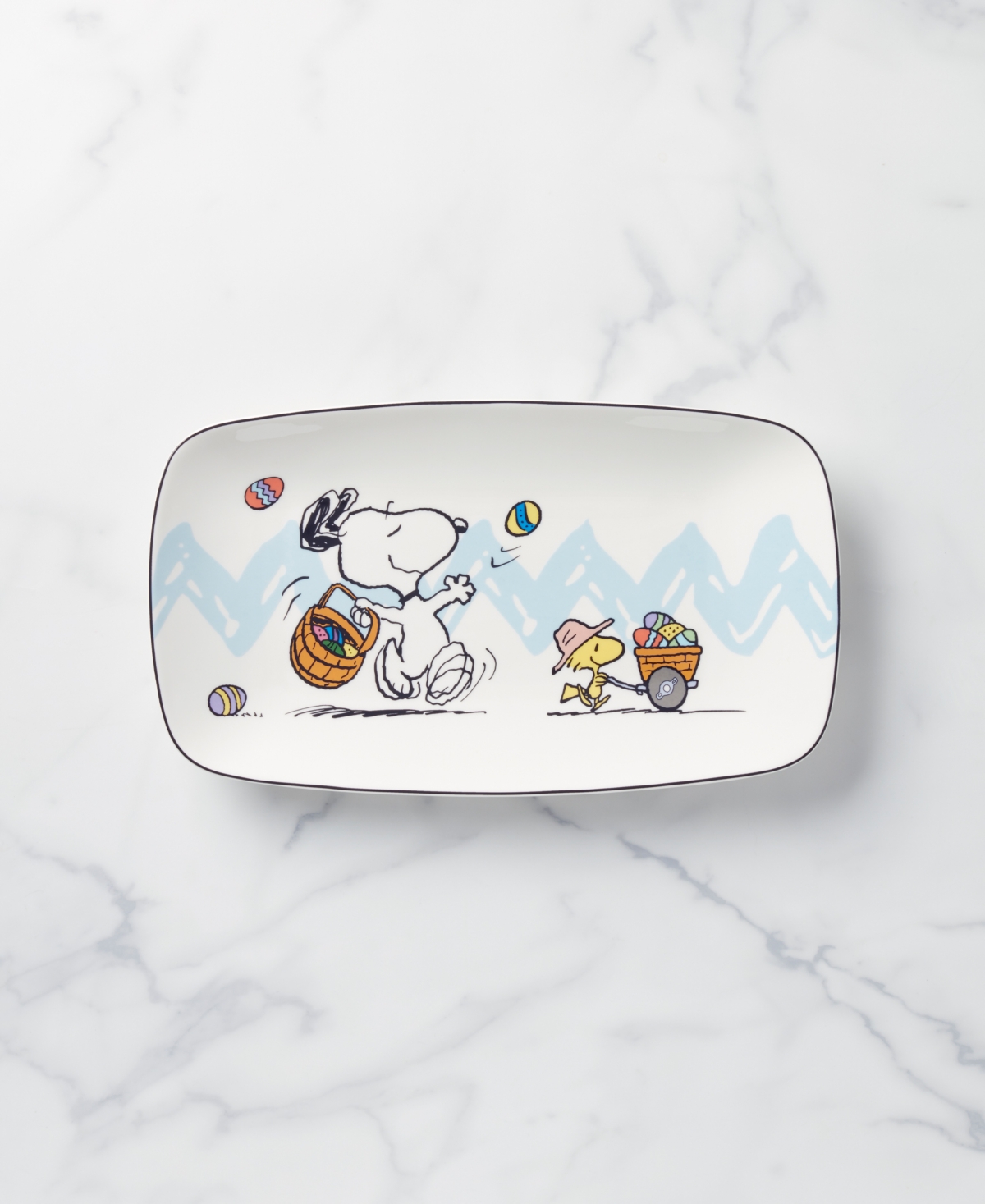 Lenox Peanuts Snoopy & Woodstock Easter Serving Tray In Multi And Ivory