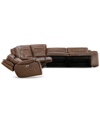 CLOSEOUT! Hansley 6-Pc Zero Gravity Leather Sectional with 3 Power Recliners, Created for Macy's