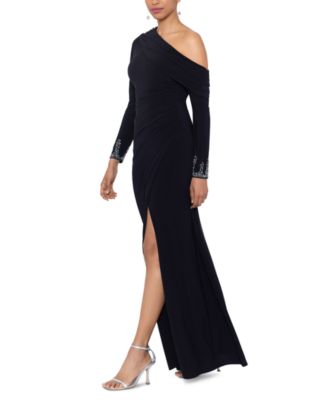Women's Off-One-Shoulder Beaded-Cuff Gown