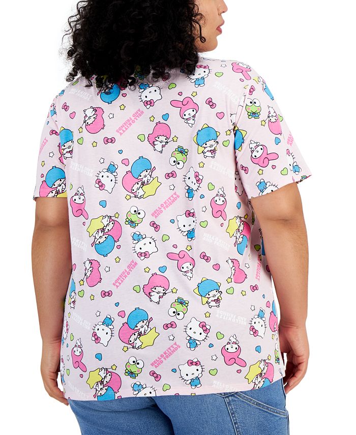 Love Tribe Trendy Plus Size Hello Kitty Allover Print T-Shirt - Macy's