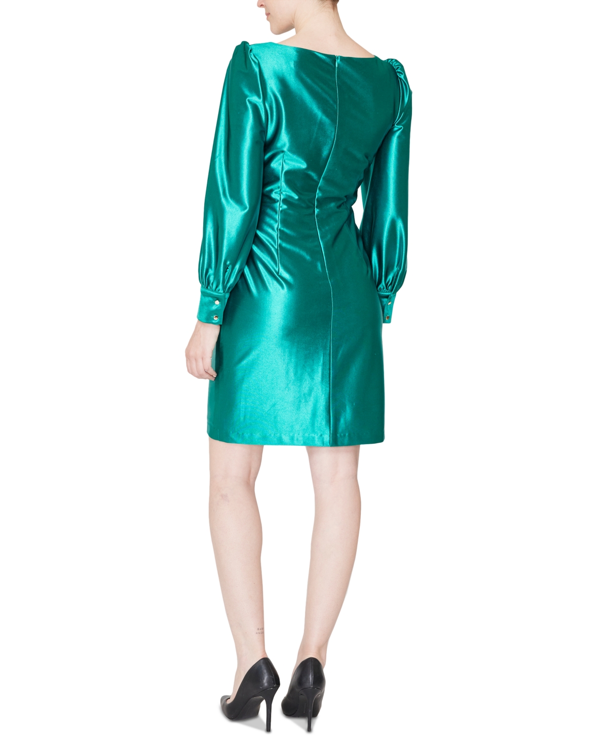 Shop Julia Jordan Women's Shine Boat-neck Side-knot Mini Dress In Emerald
