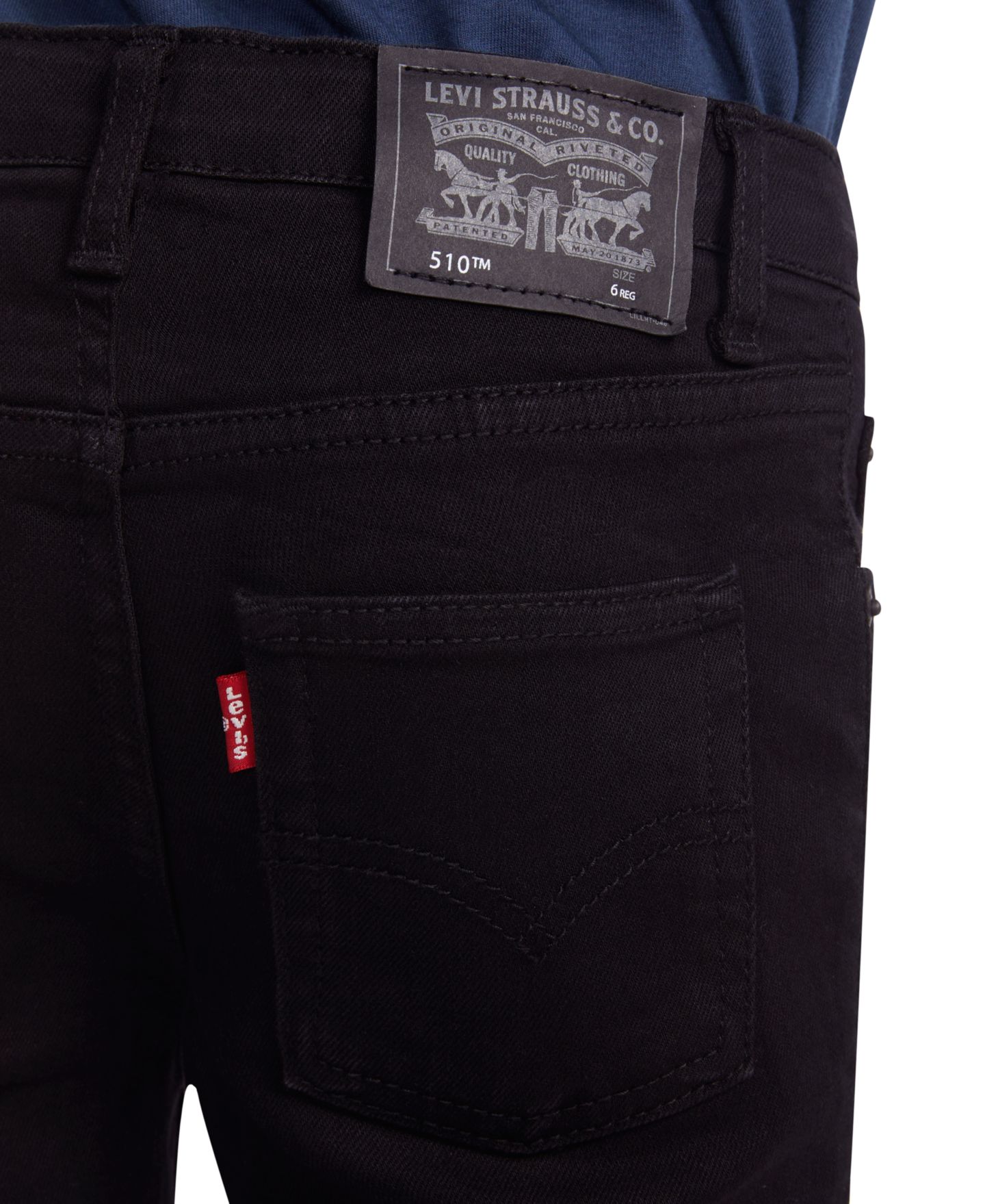 Джинсы Levi's 510 Skinny Fit Everyday Stretch Performance для мальчиков, цвет: Чёрный — фото 5