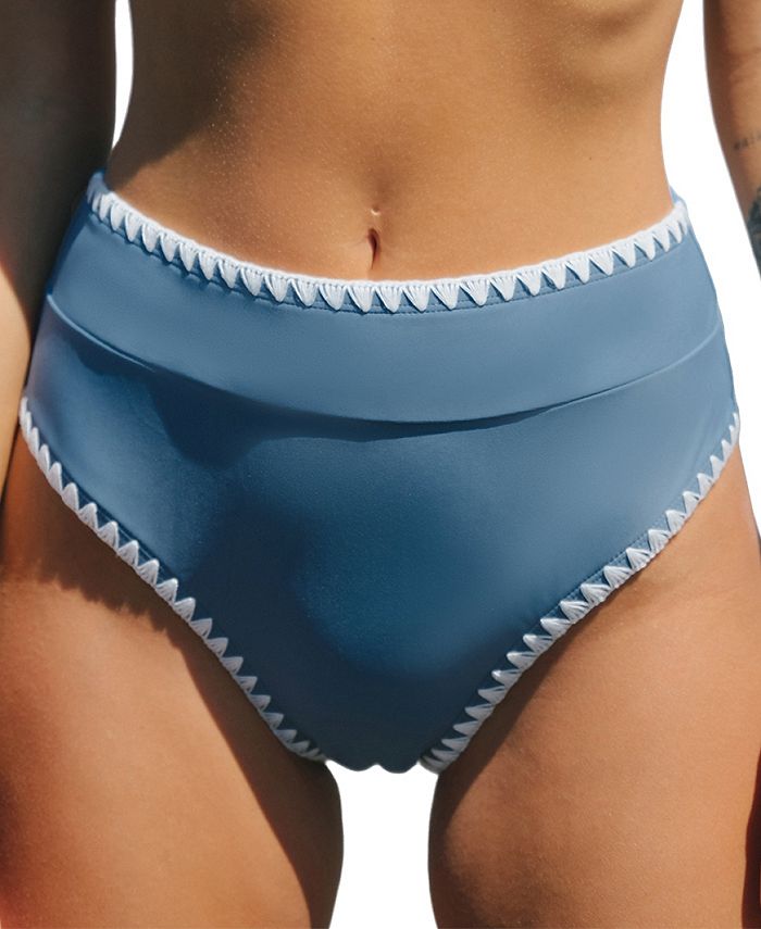 CUPSHE Women s Colombia Coast Stitched High Waist Bikini Bottom