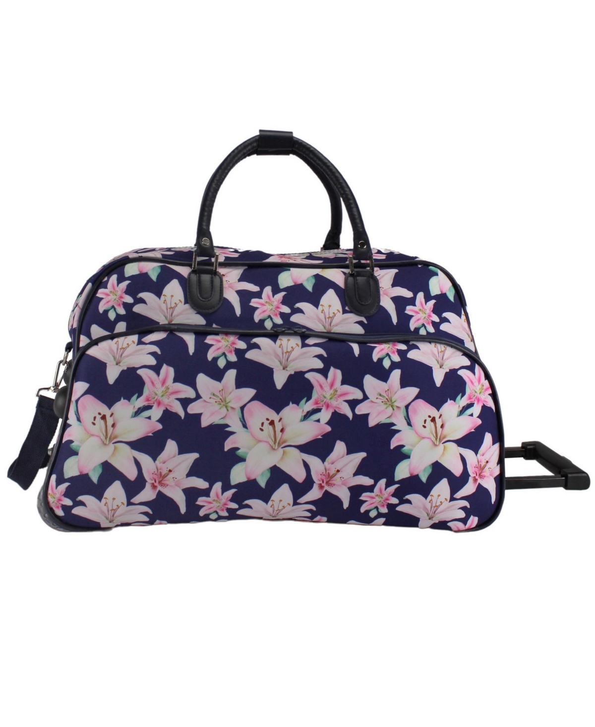 Floral 21-Inch Carry-On Rolling Duffel Bag - Roses
