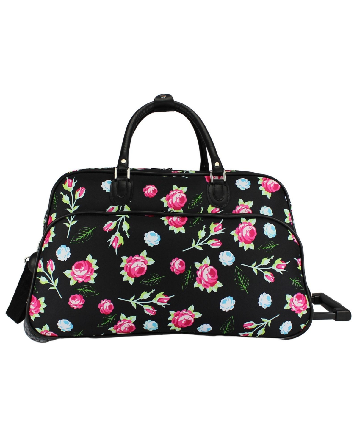 Floral 21-Inch Carry-On Rolling Duffel Bag - Roses