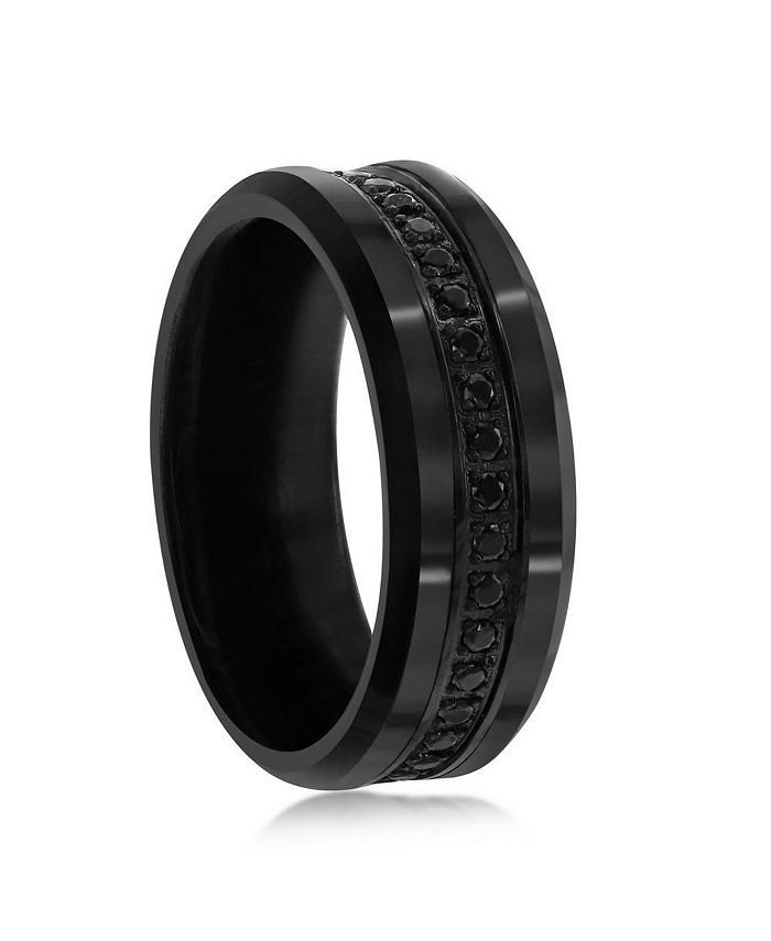 Metallo Black CZ Eternity Tungsten Ring Macy's