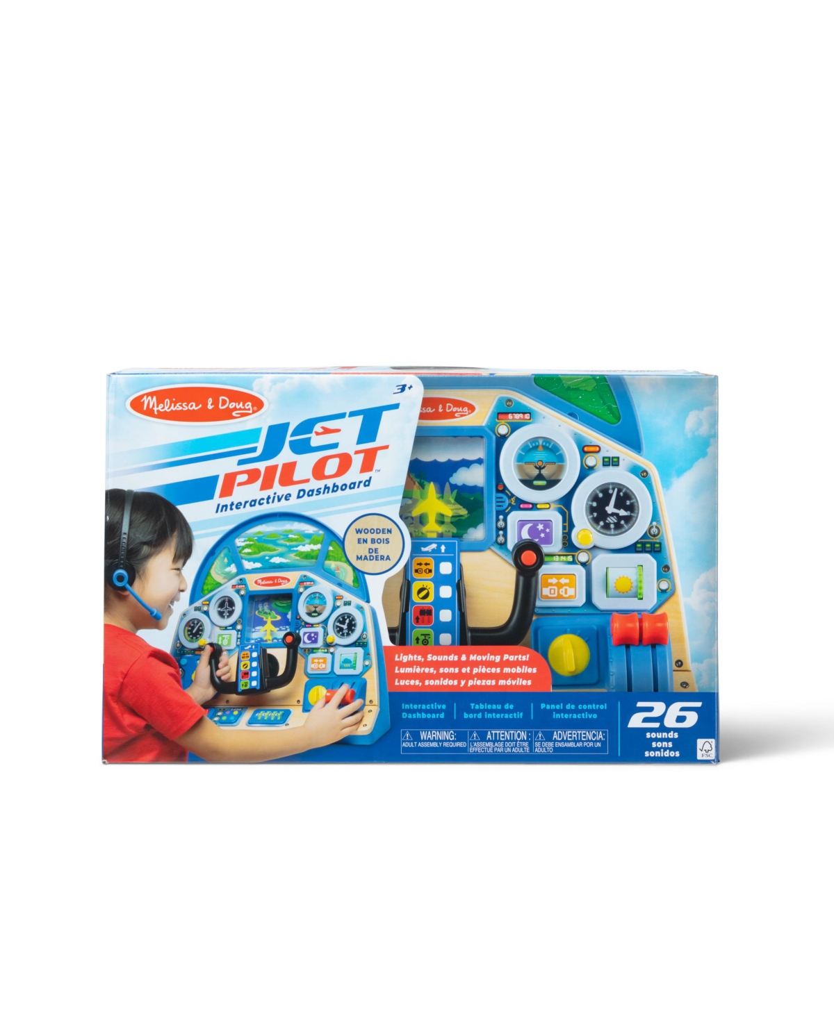 Shop Melissa & Doug Jet Pilot Interactive Dashboard Wooden Toy For Boys And Girls In Multi-color
