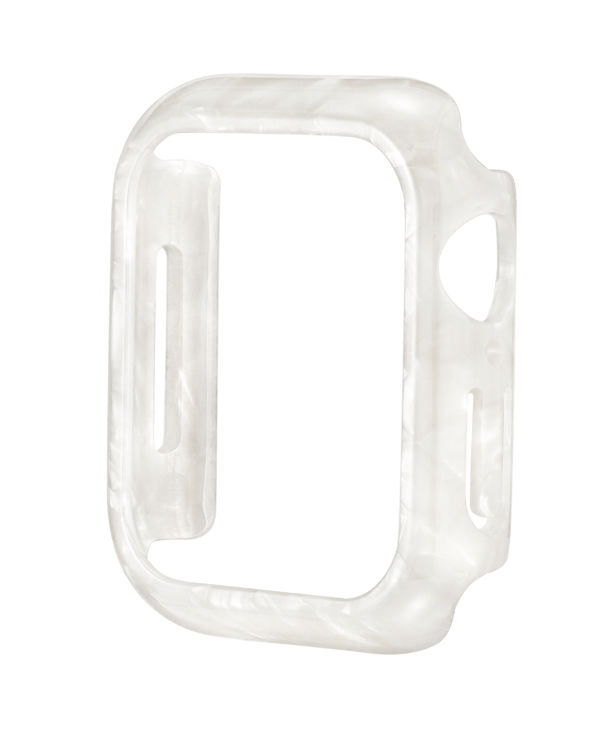 ANNE KLEIN WOMEN'S MARBLEIZED IVORY ACETATE PROTECTIVE CASE DESIGNED FOR APPLE WATCH 44MM