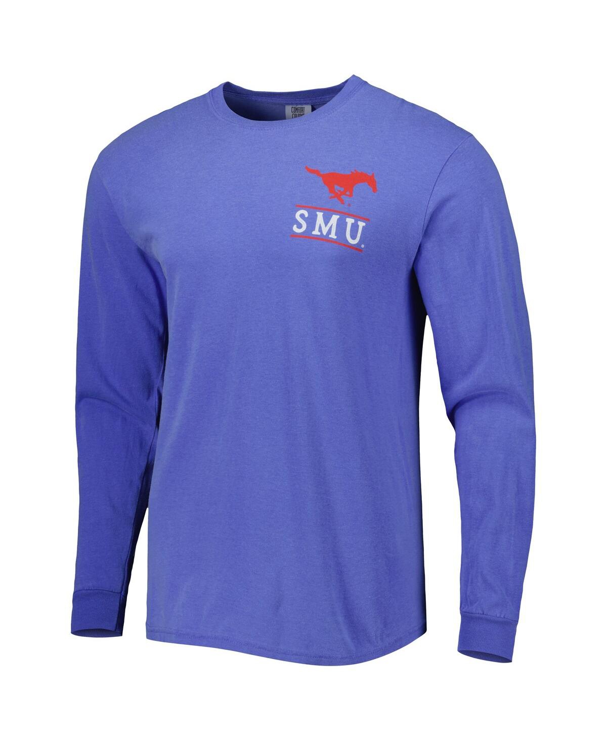 Image One Royal Smu Mustangs Circle Campus Scene Long Sleeve T-shirt In Royal