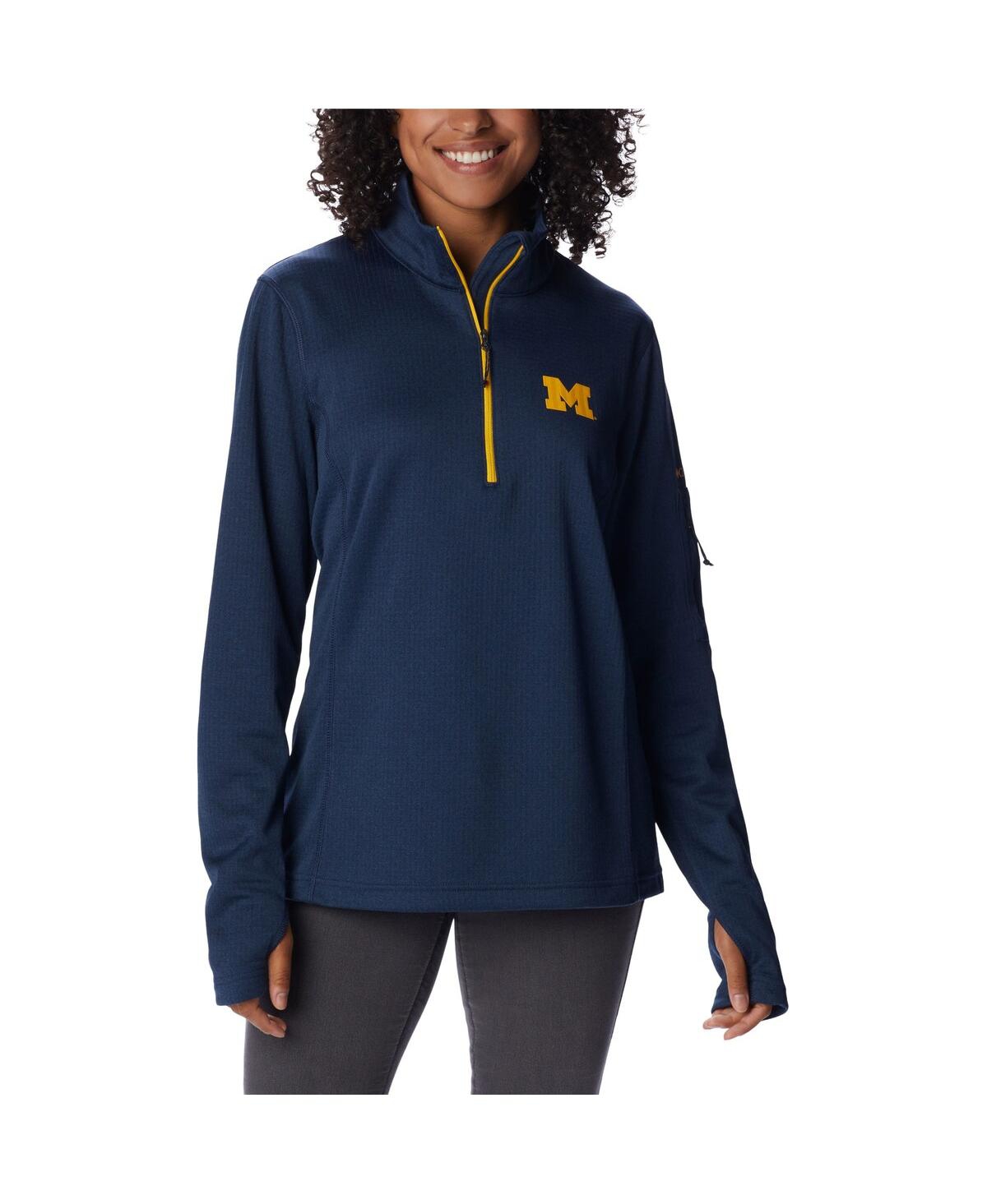 Shop Columbia Women's  Navy Michigan Wolverines Park View Omni-wick Half-zip Top