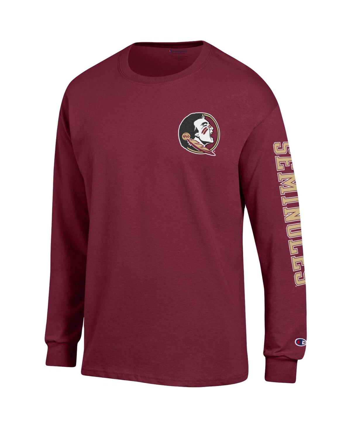 Men's ChampionFlorida State Seminoles Team Stack Long Sleeve T-shirt - Garnet