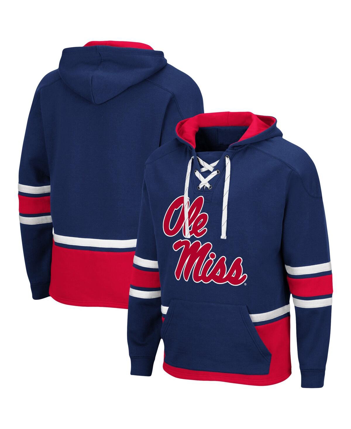 Colosseum Navy Ole Miss Rebels Lace Up 3.0 Pullover Hoodie In Navy