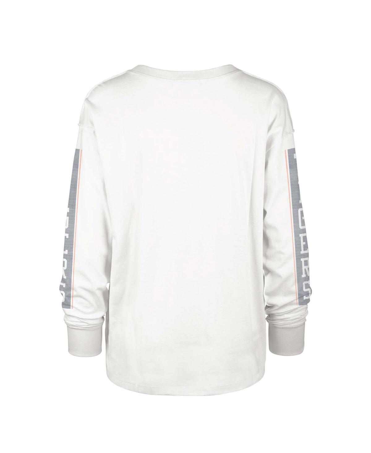 Shop 47 Brand Women's ' White Distressed Auburn Tigers Statement Soa 3-hit Long Sleeve T-shirt