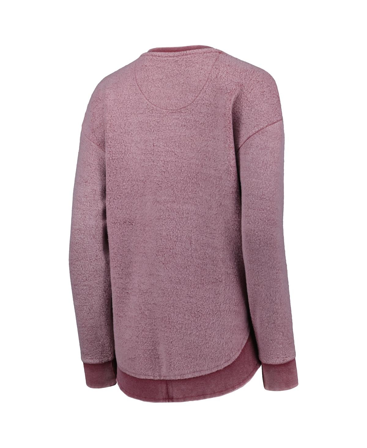 PRESSBOX WOMEN'S PRESSBOX GARNET DISTRESSED FLORIDA STATE SEMINOLES PONCHOVILLE PULLOVER SWEATSHIRT 