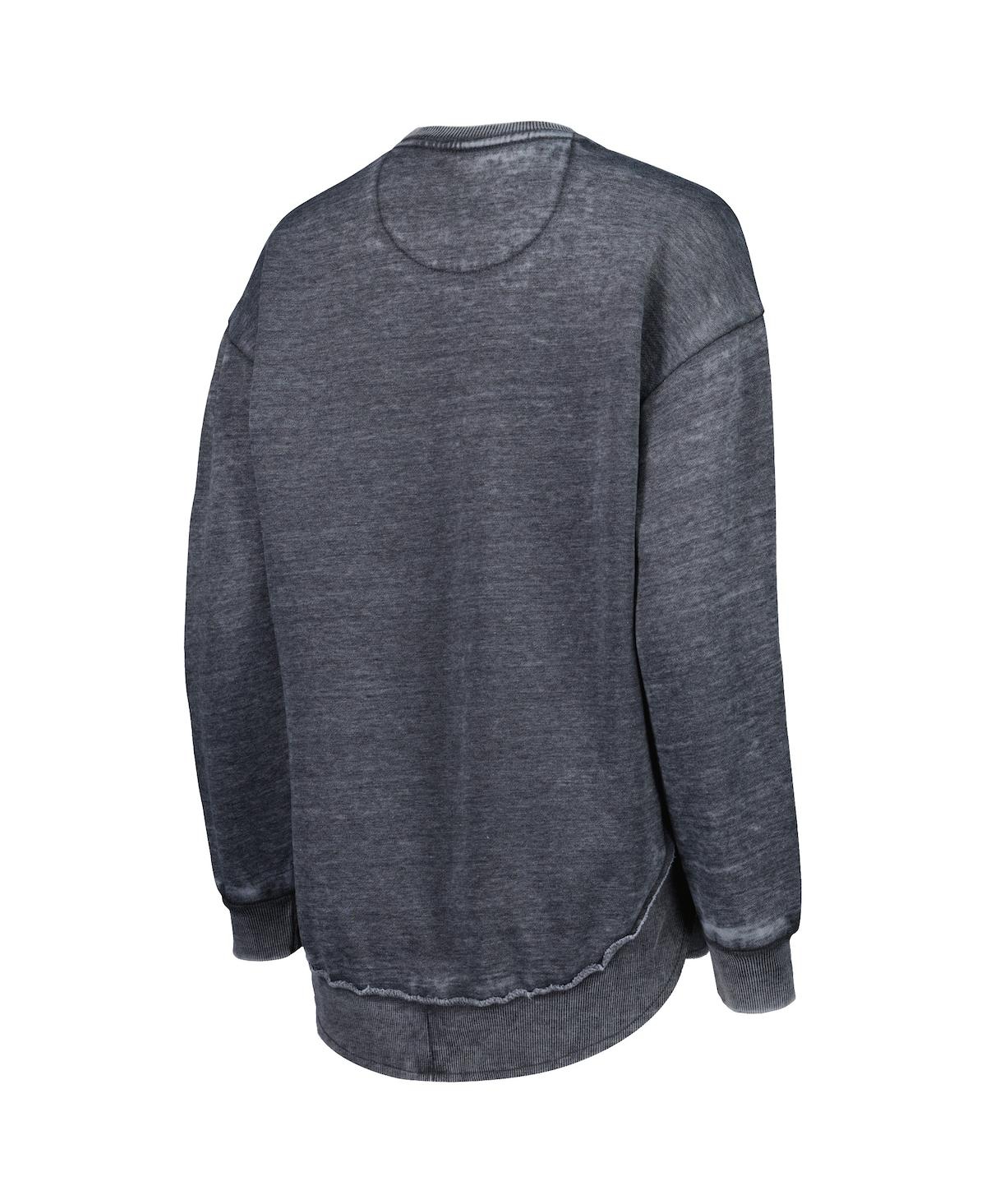 PRESSBOX WOMEN'S PRESSBOX BLACK DISTRESSED NEBRASKA HUSKERS VINTAGE-LIKE WASH PULLOVER SWEATSHIRT 